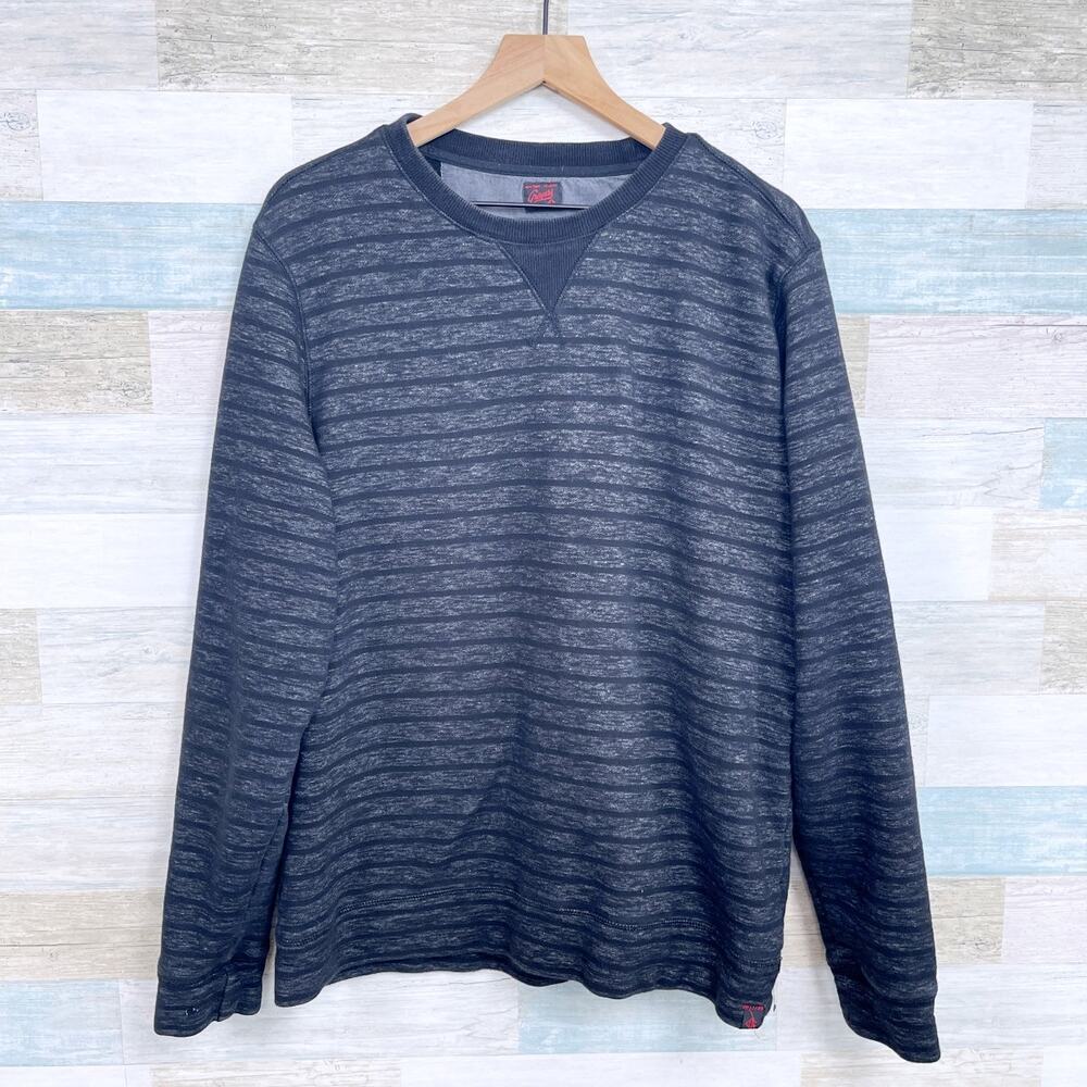 Grayers Heathered Striped Sweatshirt Gray Casual Comfort Lounge Mens Large